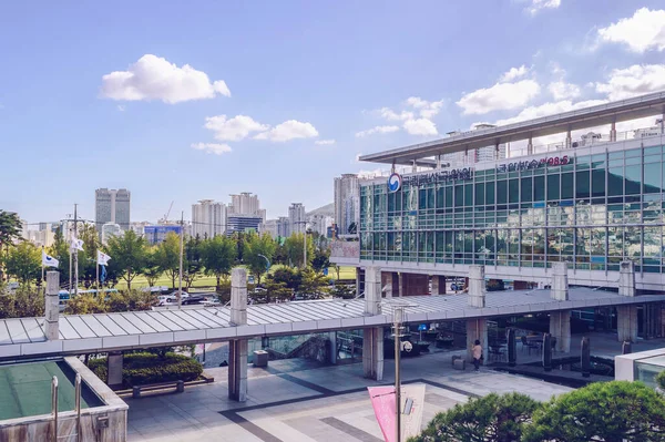 Busan Південна Корея Вересня 2019 Частина Будівлі Національного Центру Пусан — стокове фото