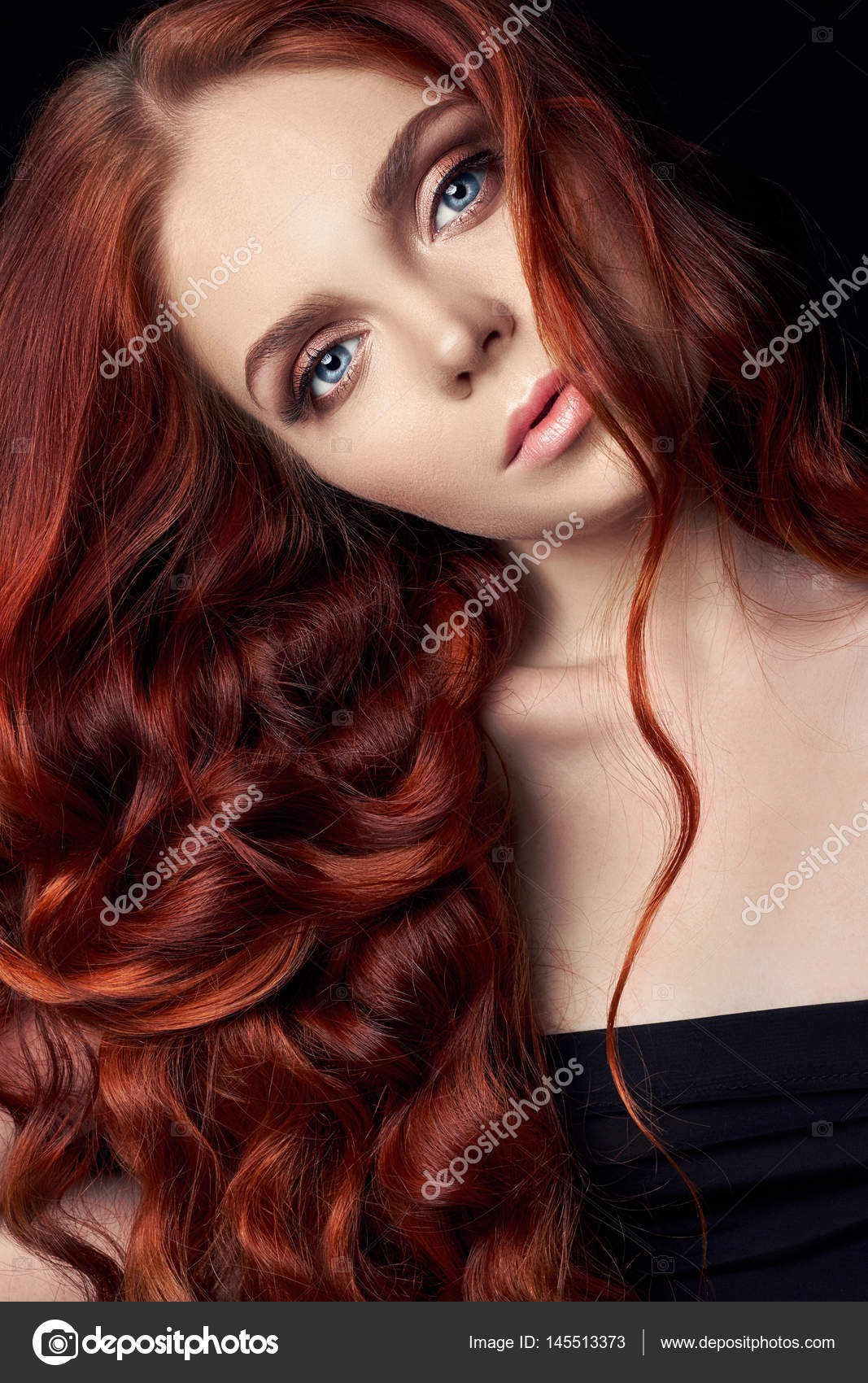 Sexy Beautiful Redhead Girl With Long Hair Perfect Woman