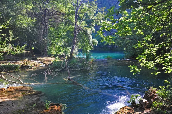 Águas límpidas no Parque Nacional Krka, na Croácia — Fotografia de Stock