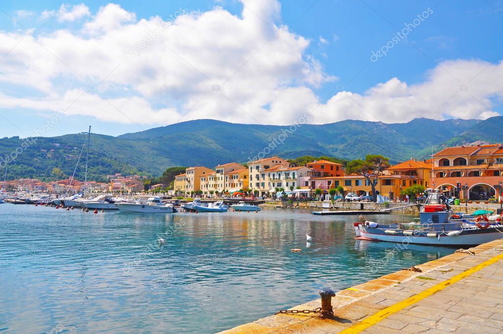Promenade in one of the towns of the island of Elba