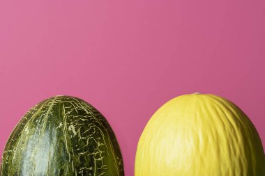 Taze kavunlar. Honeydew kavunu ve kurbağa derisi kavunları