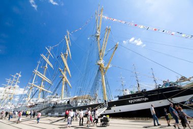 Boylu soylu Yelkenliler yarışları Kotka 2017. Kotka, Finlandiya 16.07.2017.