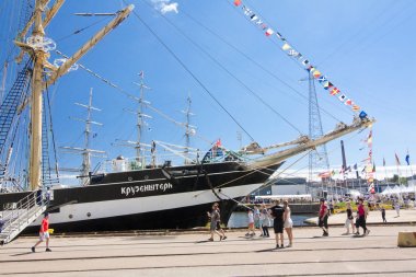 Boylu soylu Yelkenliler yarışları Kotka 2017. Kotka, Finlandiya 16.07.2017.
