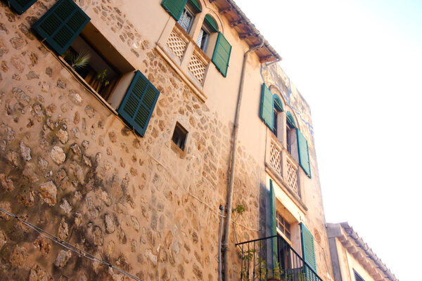 Beautiful building in Valldemossa, famous old mediterranean village of Majorca Spain