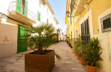 Alcudia Old Town Island Majorca, İspanya 28.06.2017.