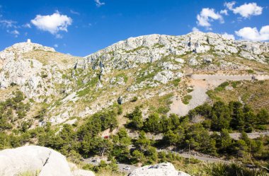 Cap de Formentor - Mayorka, İspanya'nın güzel Sahili - Avrupa yılan gibi dağ.