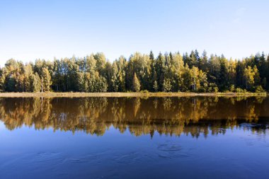 Finlandiya'da sakin ve güzel Kymijoki Nehri.