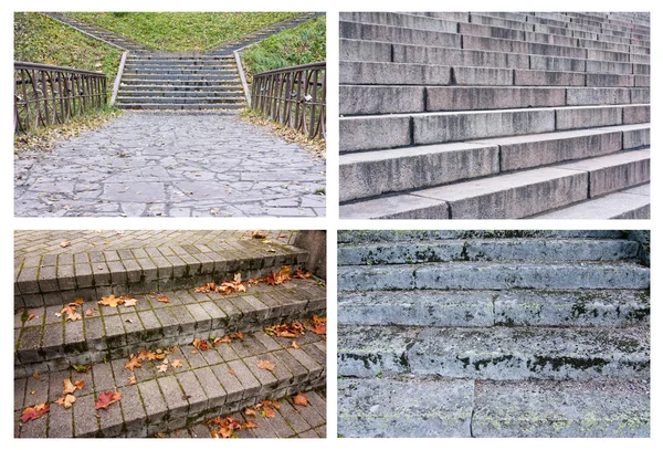 Collage de hermosa textura de escaleras — Foto de Stock