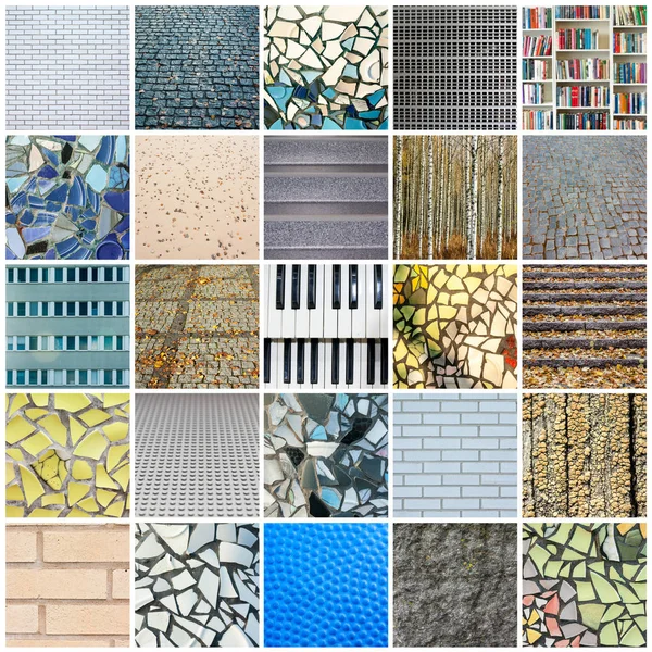 Background of wet mosaic wall decorative ornament from ceramic broken tile. Full size.