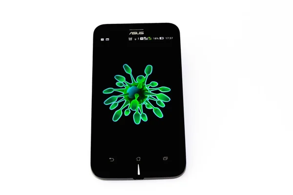 Коувола Финляндия Марта 2020 Года Логотип Приложения Coronavirus Экране Мобильного — стоковое фото