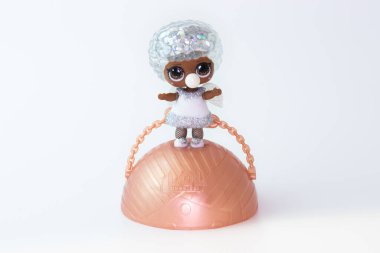 Kouvola, Finland - 22 January 2020: Beautiful L.O.L. surprise doll staying on sphere