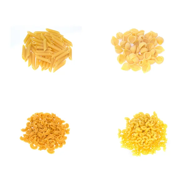 Collection Italian Pasta Isolated White Background Full Size — Stock Photo, Image