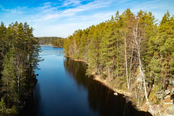 Bela Paisagem Lago Lapinsalmi Parque Nacional Repovesi Finlândia — Fotografia de Stock