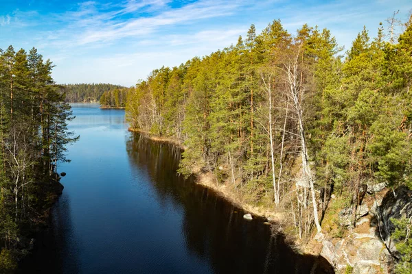 Bela Paisagem Lago Lapinsalmi Parque Nacional Repovesi Finlândia — Fotografia de Stock