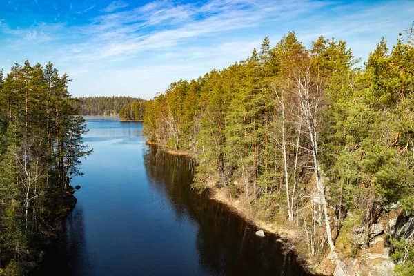 Bela Paisagem Lago Lapinsalmi Parque Nacional Repovesi Finlândia — Fotografia de Stock