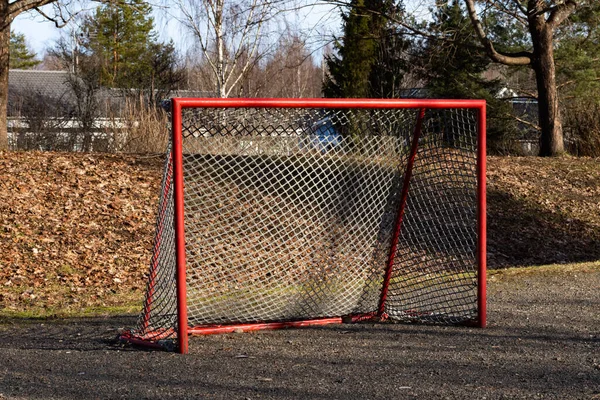 Red Hockey Sobre Carretera Roja Parque Infantil Finlandia — Foto de Stock