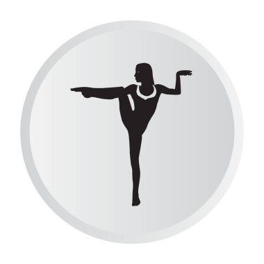 Siluet genç kadın pratik yoga. Kız pilates. Vektör arka plan lotus üzerinde