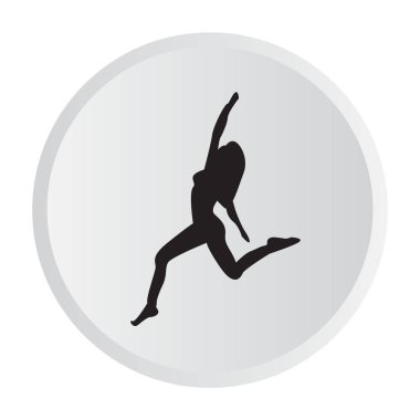 Siluet genç kadın pratik yoga. Kız pilates. Vektör arka plan lotus üzerinde