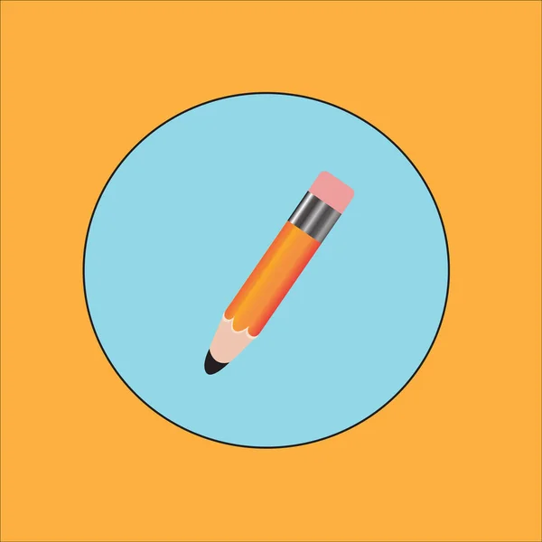 Pencil Pen Icons Flat Design Style Modern Vector Illustration Isolated — Stock Vector