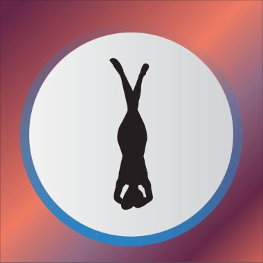 Siluet genç kadın pratik yoga. Kız pilates. Vektör arka plan lotus üzerinde