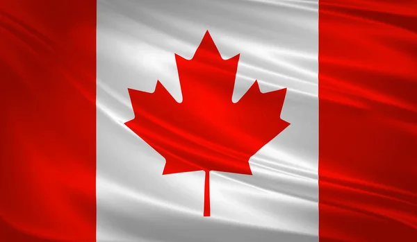 Kanada Flagga Blåser Vinden Bakgrundsstruktur Rendering Wave — Stockfoto