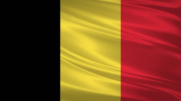 比利时国旗在风中飘扬 背景纹理 — 图库照片