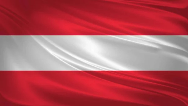 Austria Flag Blowing Wind Background Texture Rendering Wave — Stock Photo, Image