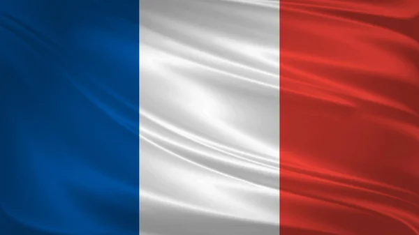 Флаг Франции Развевается Ветру Фон Текстуры Рендеринг Волна — стоковое фото