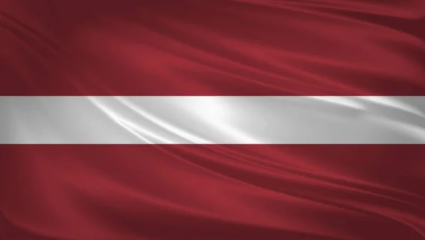 Прапор Латвії Дме Вітер Фонові Текстури Рендерінг Хвиля — стокове фото