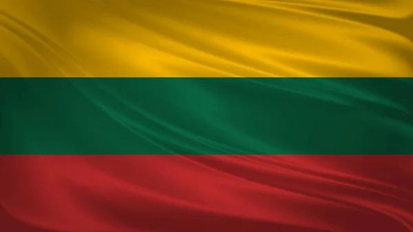 Lituania Bandiera Che Soffia Nel Vento Struttura Dello Sfondo Rendering — Foto Stock