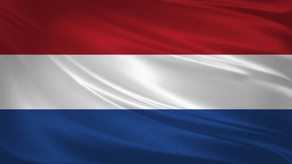 Nederlandse Vlag Waait Wind Achtergrondstructuur Rendering Golf — Stockfoto