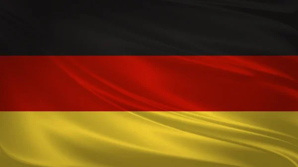 Bandera Alemania Soplando Viento Textura Fondo Renderizado Ondeando Bandera —  Fotos de Stock