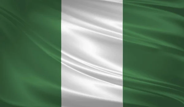Флаг Нигерии Дует Ветру Фон Текстуры Рендеринг Размахивание Флагом — стоковое фото