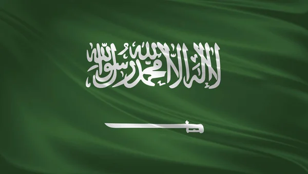Saudi Arabische Flagge Weht Wind Hintergrund Textur Darstellung Fahne Schwenkend — Stockfoto