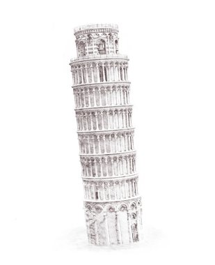 Çizim çizim kalem eskiz yapısı Leaning Tower of