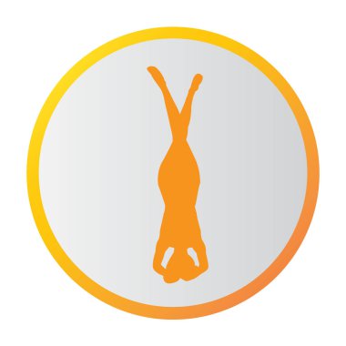 Siluet genç kadın pratik yoga. Kız pilates. Vektör arka plan simgesini