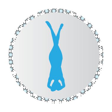 Siluet genç kadın pratik yoga. Kız pilates. Vektör arka plan simgesini