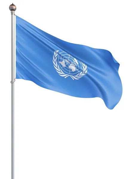 Egyesült Nemzetek Zászlója Izolált Fehér Illusztráció — Stock Fotó