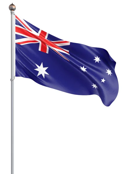 Australische Flagge Weht Wind Hintergrund Textur Darstellung Flagge Schwenkend Abbildung — Stockfoto