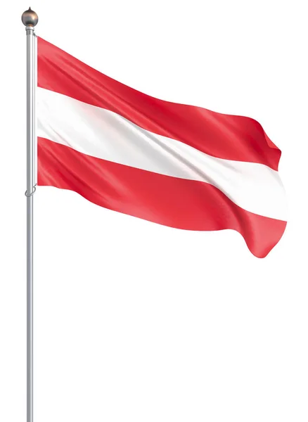 Прапор Австрії Дме Вітрі Ізольований Білому Фонова Текстура Відні Австрія — стокове фото