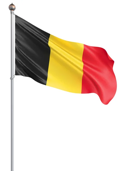 벨기에 국기가 바람에 나부끼고 있습니다 브뤼셀 벨기에 일러스트레이션 흰색으로 — 스톡 사진
