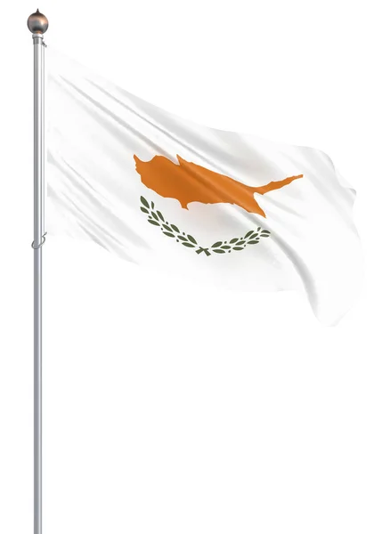 Flaga Cypr Dmuchanie Wiatr Tekstura Tła Renderowanie Fala Ilustratio — Zdjęcie stockowe