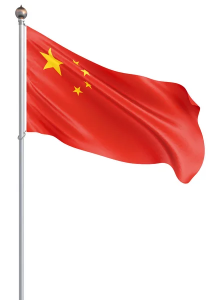 China Vlag Waait Wind Beijing Achtergrondstructuur Rendering Golf Illustratie — Stockfoto
