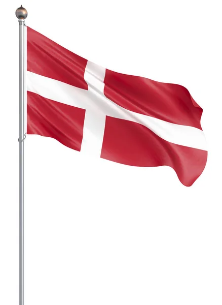 Bandeira Dinamarca Soprando Vento Textura Fundo Ilistração — Fotografia de Stock