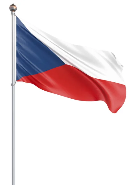 Прапор Чеської Республіки Віє Фонова Текстура Ілюстрація Ізольовані Білому — стокове фото