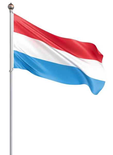 Luxemburgse Vlag Waait Wind Achtergrond Textuur Illustratie Geïsoleerd Wit — Stockfoto