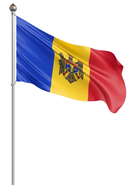 Moldovia Flaga Dmuchanie Wiatr Tekstura Tła Renderowanie Fala Kishinyov Ilustracja — Zdjęcie stockowe