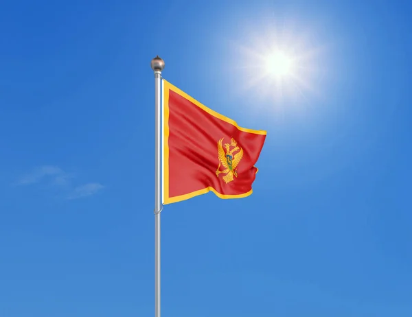 Montenegro Bandiera Che Soffia Nel Vento Struttura Dello Sfondo Rendering — Foto Stock