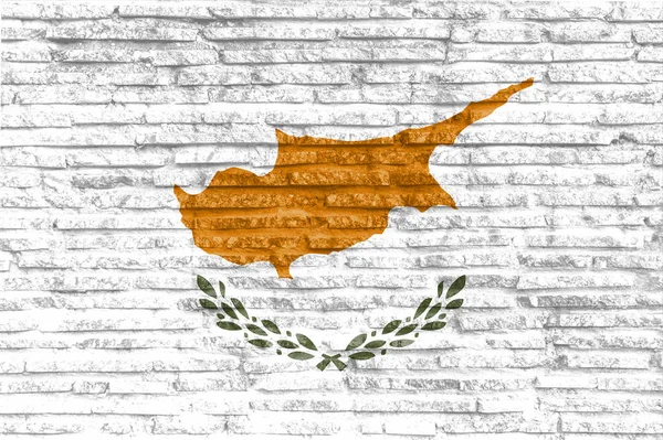Bunt Bemalte Nationalflagge Zyperns Alter Ziegelmauer Illustration — Stockfoto