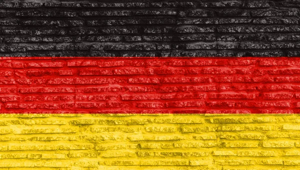 Colorida Bandera Nacional Pintada Alemania Pared Ladrillo Viejo Ilustración —  Fotos de Stock